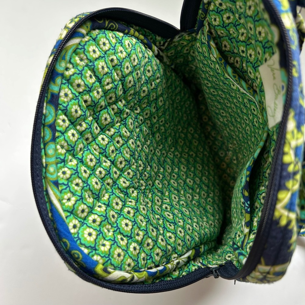 Vera Bradley Go Wild Paisley Quilted Cotton Mini Backpack Blue Green Floral - Picture 4 of 11